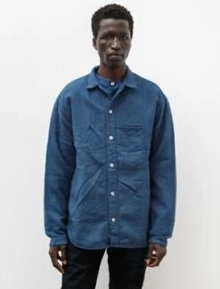 Tender462 Millwheel Wool Serge Achilles Heel Shirt - Indigo