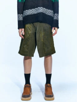 ANDERSSON BELLCorduroy Paneled Shorts - Khaki -Grami Jean Shop ANDERSSON BELL Corduroy Paneled Shorts Khaki 20230317001231