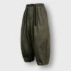 AnglanTwill Cotton Belt Balloon Pants - Khaki -Grami Jean Shop Anglan Twill Cotton Belt Balloon Pants Khaki 20231018202919