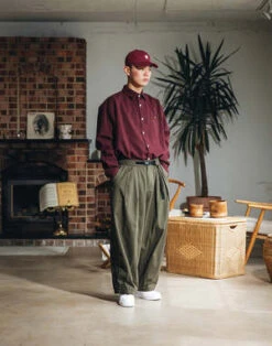 AnglanTwill Cotton Belt Balloon Pants - Khaki -Grami Jean Shop Anglan Twill Cotton Belt Balloon Pants Khaki 20231018202923