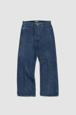 AuraleeSelvedge Faded Light Denim Lightning Effect Pants - Indigo