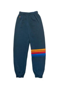 Aviator NationKid's Rainbow Stitch Sweatpants - Deep Ocean