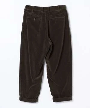 Beams Plus2-pleat Corduroy Trousers - Dark Brown 7 Beams Plus2-pleat Corduroy Trousers - Dark Brown - Image 5