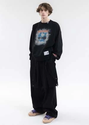 Mihara YasuhiroMixed Shirts Easy Trousers - Black 4 Mihara YasuhiroMixed Shirts Easy Trousers - Black - Image 2