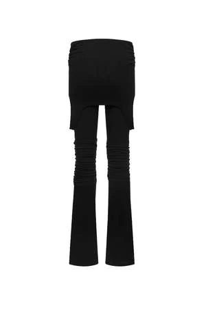 AttemptOverlapping Skirt Knitted Leggings - Black 3 AttemptOverlapping Skirt Knitted Leggings - Black