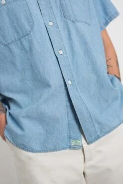 OrslowChambray 60's Work Shirt - Bleached -Grami Jean Shop Chambray 60 s Work Shirt Bleached 20230507023248 1