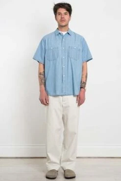 OrslowChambray 60's Work Shirt - Bleached -Grami Jean Shop Chambray 60 s Work Shirt Bleached 20230507023248 3