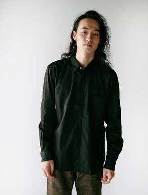 Comme Des Garcons Comme Des GarçonsHomme Deux Cotton Broad Shirt - Black 3 Comme Des Garcons Comme Des GarçonsHomme Deux Cotton Broad Shirt - Black