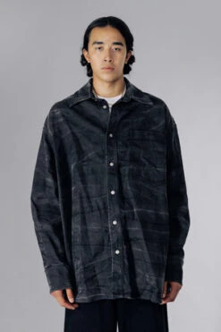 MM6 Maison MargielaCreased Oversized Denim Shirt - Black