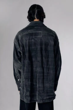 MM6 Maison MargielaCreased Oversized Denim Shirt - Black -Grami Jean Shop Creased Oversized Black Denim Shirt 20231004001147 1