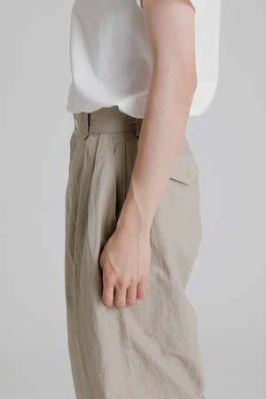 FRIZMWORKSCurved Cuffs Pants - Beige 10 FRIZMWORKSCurved Cuffs Pants - Beige - Image 8