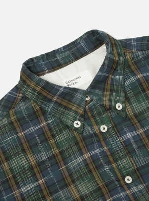 Universal WorksDaybrook Ikat Twill Shirt - Green 4 Universal WorksDaybrook Ikat Twill Shirt - Green - Image 2