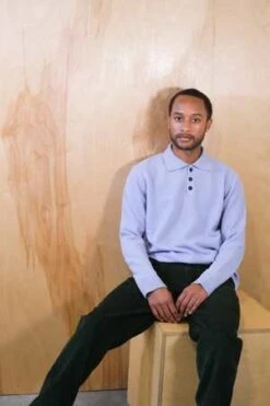 Far AfieldKier Knit Polo - Silver Blue -Grami Jean Shop Far Afield Kier Knit Polo Silver Blue 20231102022826 1