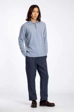 Far AfieldKier Knit Polo - Silver Blue -Grami Jean Shop Far Afield Kier Knit Polo Silver Blue 20231102022829 1