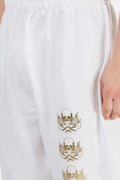 Blue&CreamForever Skull Sweatpants - White -Grami Jean Shop Forever Skull Sweatpants White 20220811065218 3