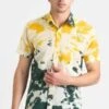 DUSHYANT.Hand Tie Dye The Sheril Short Sleeve Shirt - Yellow/Green Lime Print -Grami Jean Shop Hand Tie Dye The Sheril Short Sleeve Shirt in Yellow and Green Lime Print 20220323173855