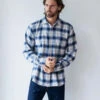 HartfordOmbre Flannel Shirt - Navy/Natural -Grami Jean Shop Hartford Ombre Flannel Shirt in Navy Natural 20231023151251