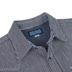 Iron Heart8oz Herringbone Hickory Stripe Sawtooth Western Shirt - Indigo -Grami Jean Shop IHSH 365 IND 8oz Herringbone Hickory Stripe Sawtooth Western Shirt Indigo 20231002215043 1