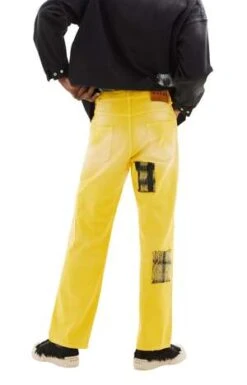 MarniJeans W/Mohair Patches - Yellow -Grami Jean Shop Jeans w Mohair Patches Yellow 20231027230852