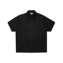 Lady White Co.Short Sleeve Jersey Button Up - Black