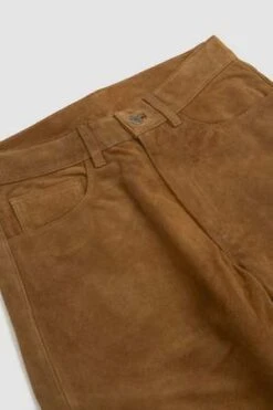 SunflowerLoose Suede Pants - Khaki -Grami Jean Shop Loose Suede Khaki 20230817102046 2
