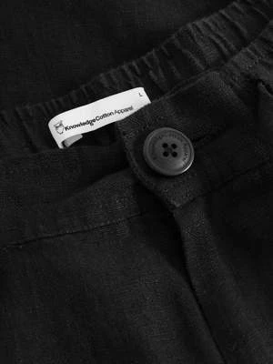 Knowledge Cotton ApparelLoose Linen Shorts - Black 6 Knowledge Cotton ApparelLoose Linen Shorts - Black - Image 4