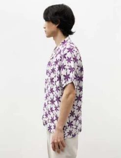 NeedlesFloral Jacquard S S One Up Shirt - Off White -Grami Jean Shop Needles Floral Jacquard S S One Up Shirt Off White 20230516185845