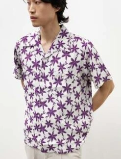 NeedlesFloral Jacquard S S One Up Shirt - Off White -Grami Jean Shop Needles Floral Jacquard S S One Up Shirt Off White 20230516185846