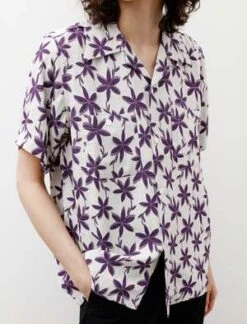 NeedlesFloral Jacquard S S One Up Shirt - Off White -Grami Jean Shop Needles Floral Jacquard S S One Up Shirt Off White 20230516185849