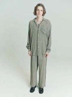 Grami Jean Shop -Grami Jean Shop Our Legacy Muck Ruffle Viscose Initial Shirt Khakhi 20230605185756