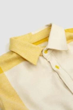 Portuguese FlannelPlacement Shirt - Ecru/Yellow -Grami Jean Shop Placement Shirt Ecru Yellow 20231020170708 2