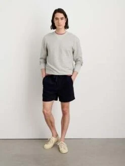 Alex MillPull On Short Fine Wale Corduroy - Dark Navy