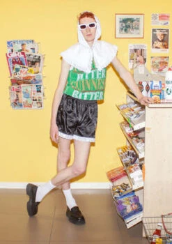 Adam JonesRibbon Frill Trim Shorts - Black