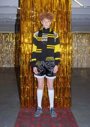 Adam JonesRibbon Frill Trim Shorts - Black 8 Adam JonesRibbon Frill Trim Shorts - Black - Image 6