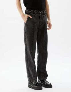 Schnayderman'sAlef Denim Front Seam Trousers - Washed Black -Grami Jean Shop Trousers Alef Denim Front Seam Washed Black 20220906181556