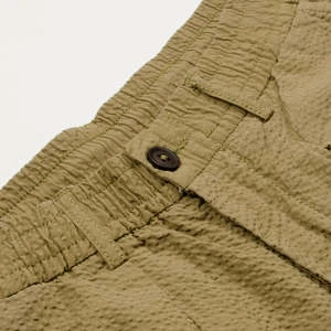 Universal WorksCotton Seersucker Pleated Track Short - Olive 5 Universal WorksCotton Seersucker Pleated Track Short - Olive - Image 4